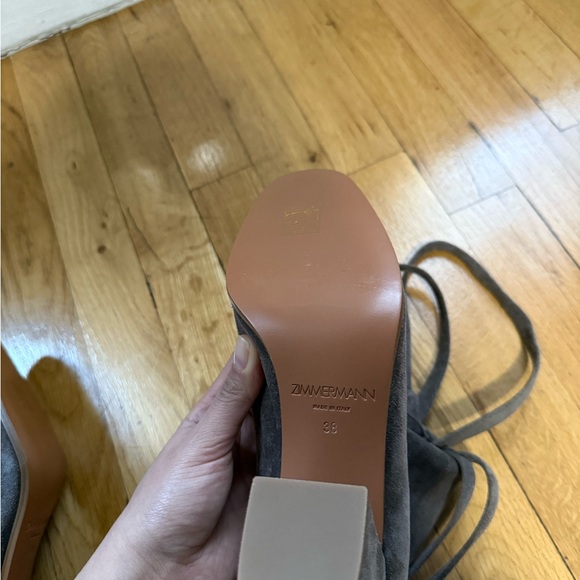 Zimmerman Suede Tie-up Ankle Boots Brown - Size 38 - Picture 6 of 8